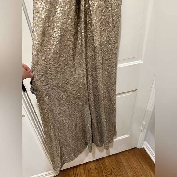 Lauren Ralph Lauren Evening Gold sequin Dress gown - Picture 15 of 17